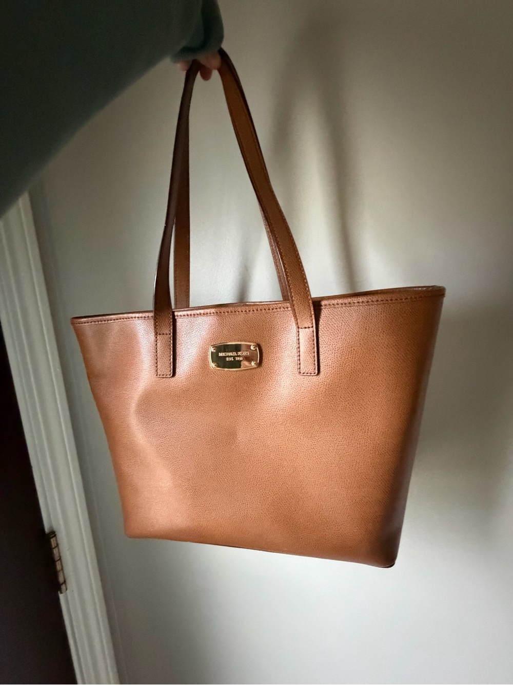 Michael Kors Cognac Pebbled Leather Tote - Picture 1 of 4